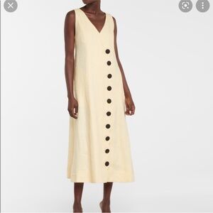 Lisa Marie Fernandez Linen Scalloped Midi Dress